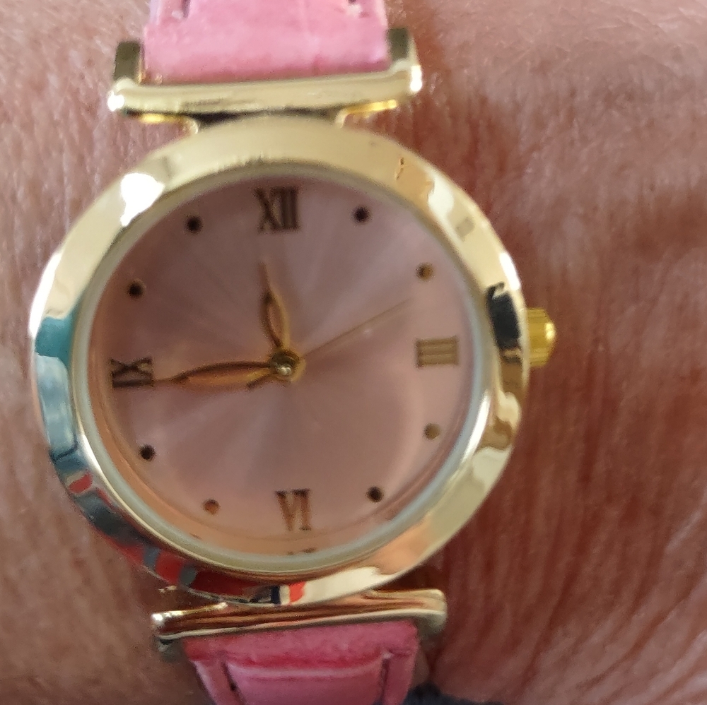 Pretty in pink roman numeral watch